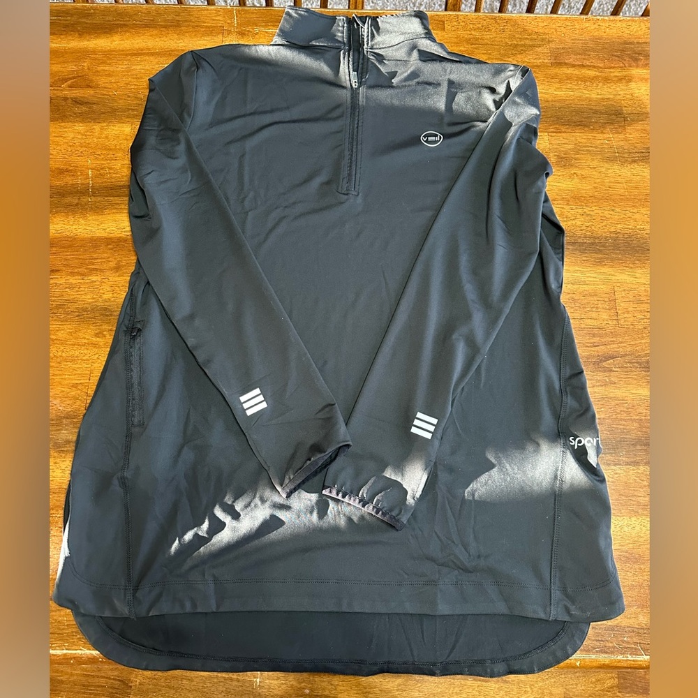 Veil Spark Women's XL Black‎ Modest Half Zip Pullover Athletic Jacket Tunic